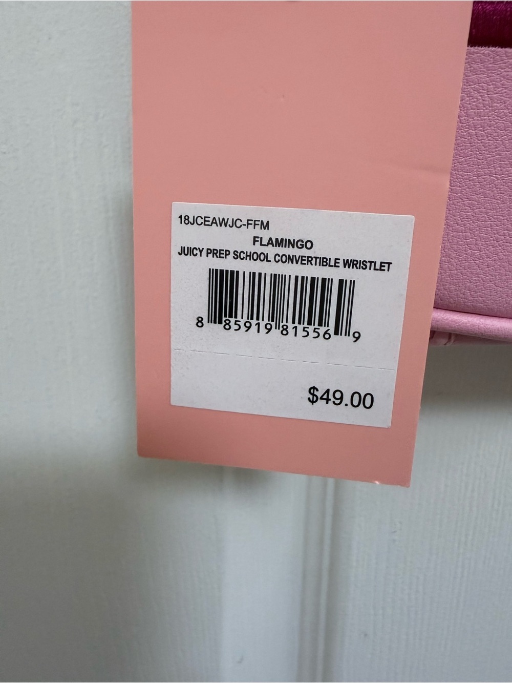 NWT Juicy Couture Juicy Prep School Convertible Wristlet in Flamingo 𦩠Pink - Picture 2 of 6